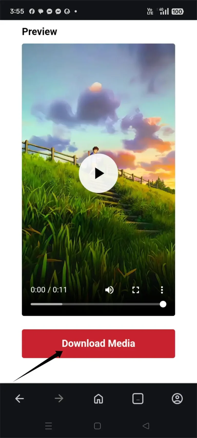 Tap Download Media Button